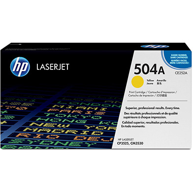 HP CNHPCE252A 504A Yellow Print Cartridge with ColorSphere Toner (7,000 Pages)